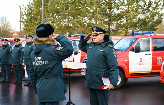 Глава МЧС России Александр Куренков и губернатор Игорь Руденя открыли новое здание пожарной части №5