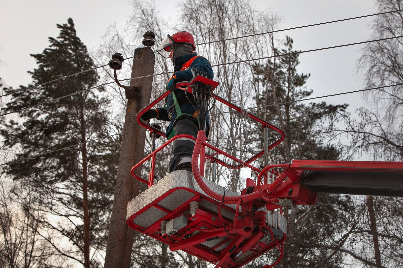Энергетики «Тверьэнерго» устраняют повреждения линий электропередачи после сильного ветра