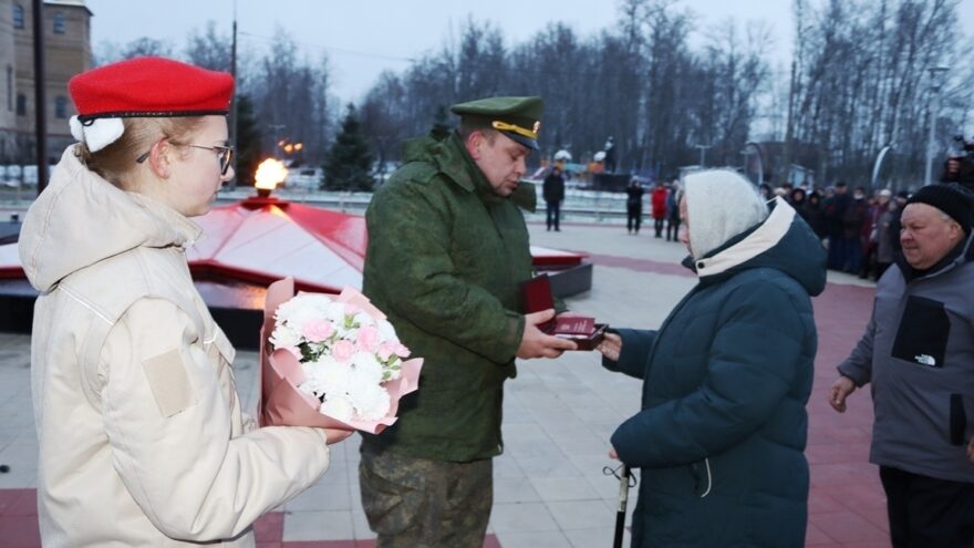 В Нелидове прошел торжественный митинг в честь Защитников Отечества