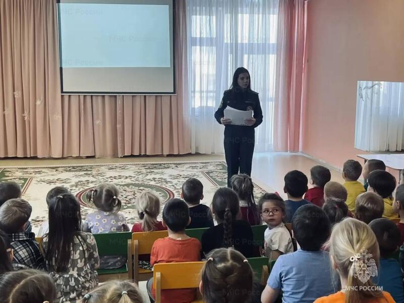 Сотрудники МЧС провели урок безопасности для малышей в Старице