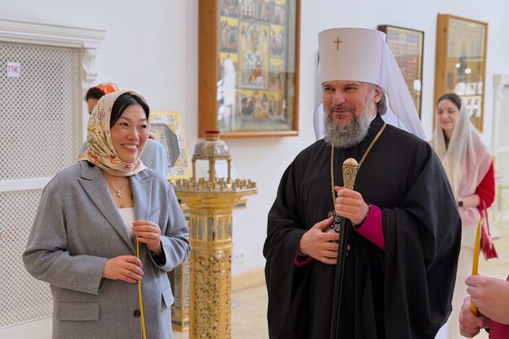 Основательница Wildberries Татьяна Ким посетила Тверской кафедральный собор и встретилась с митрополитом Амвросием