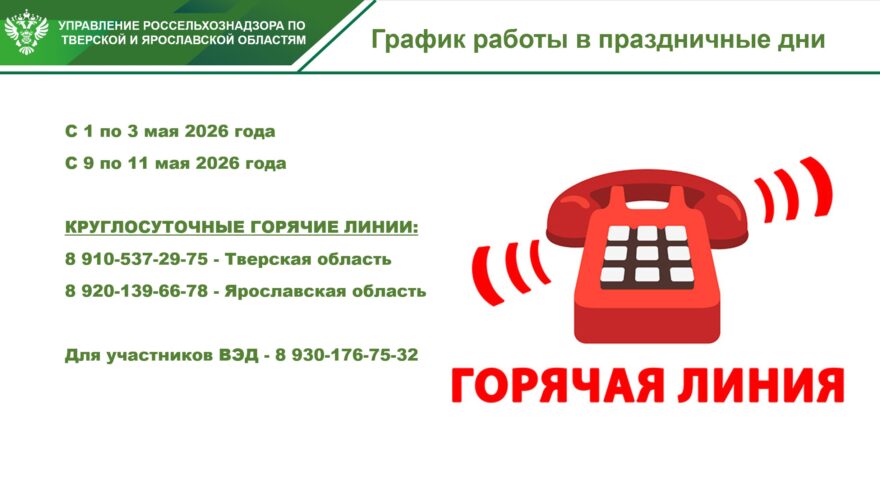 Россельхознадзор Тверской области: круглосуточная поддержка в праздничные дни