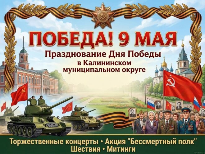 День Победы в Калининском округе: шествия, концерты и дань памяти героям