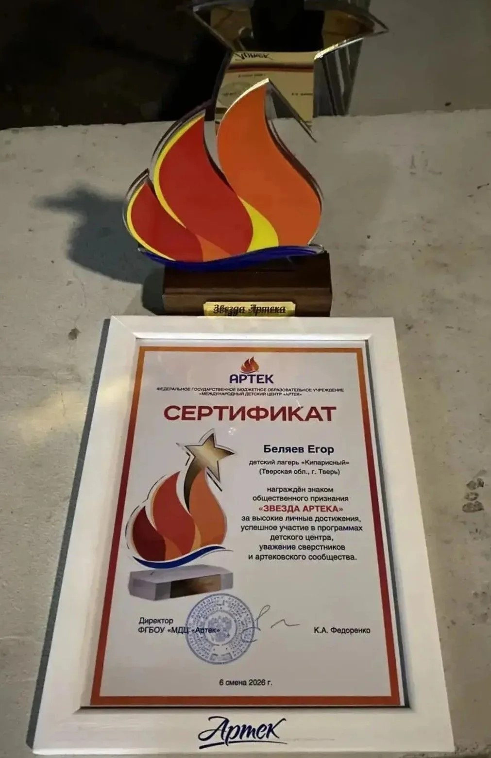 Школьник из Твери стал «Звездой Артека»