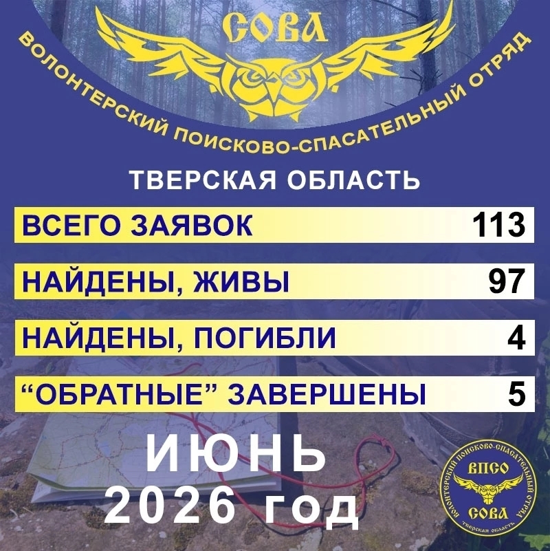 Каждый поиск важен: отряд "Сова" подвёл итоги июня 2026